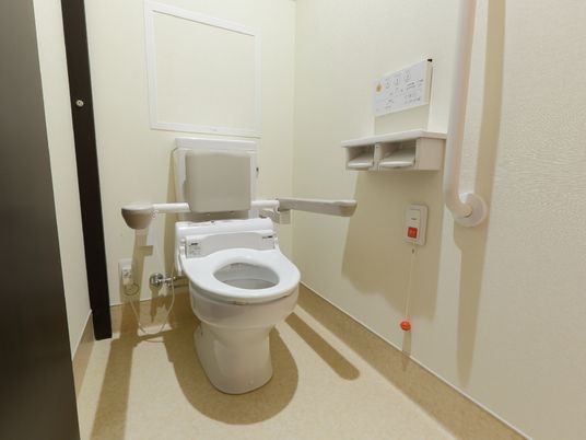 手すり付きトイレの内部