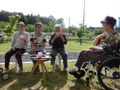 自然な会話が楽しめる中庭