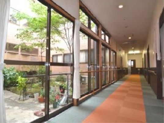 廊下から中庭を望む景観