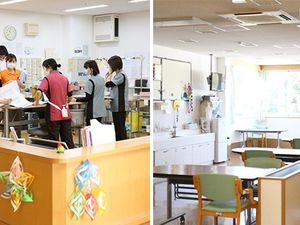 明るい食堂の受付  