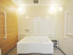 手すり付き洗練された浴室