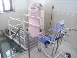 バリアフリーの浴室設備