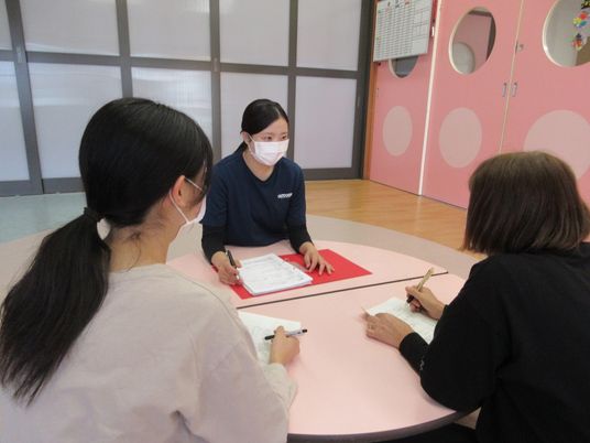 面談中の多目的室  