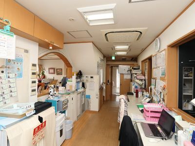 フロントの明るい風景