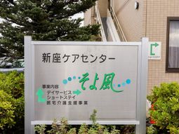 案内看板と緑の植物