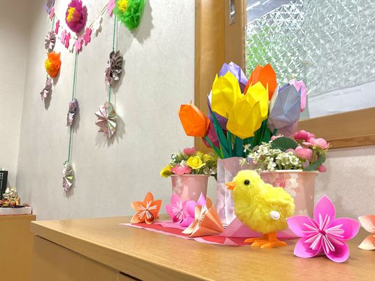 カラフルな花の装飾