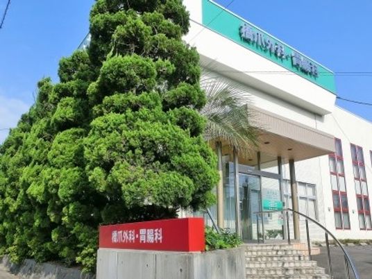外観の建物と看板  