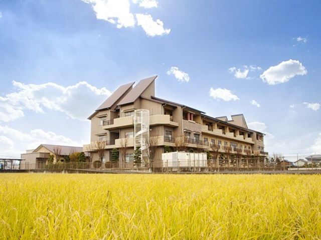 施設の外観 外観   青空の下に建つ、落ち着いた色合いの建物です。周囲に開けた環境が見え、明るい印象を受けます。