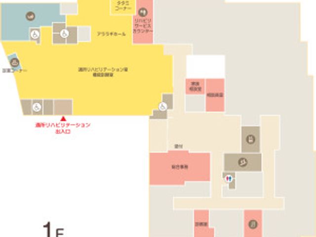 広々とした施設の地図 内観 各エリアが明確に示された館内の案内図です。動線がわかりやすく、初めての方も安心です。