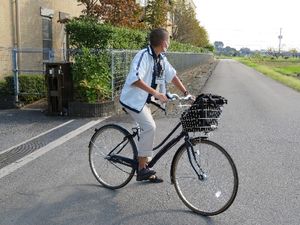 自転車での移動風景