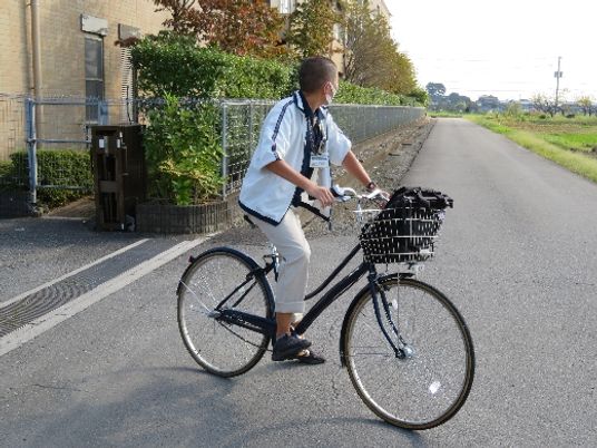 自転車での移動風景