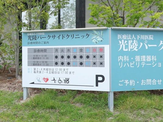 診療案内の看板  