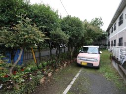 緑豊かな庭付き建物