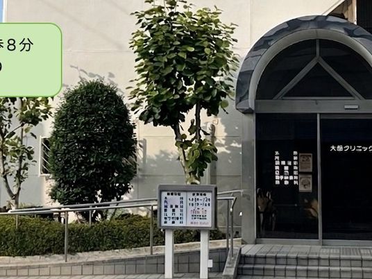 建物の入口と案内板  