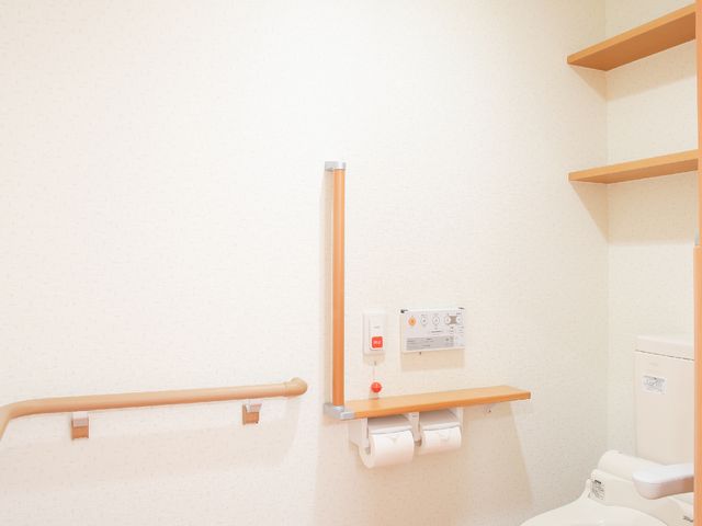 清潔なトイレの一角 トイレ 手すりが設置された清潔感のあるトイレです。安全と使いやすさを考えた設計になっています。