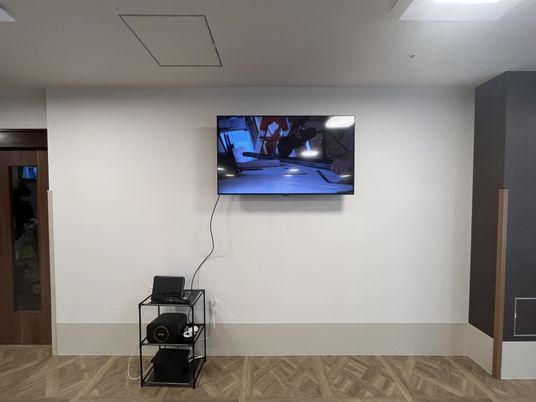 テレビが設置された壁