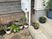 鉢植えのある中庭  