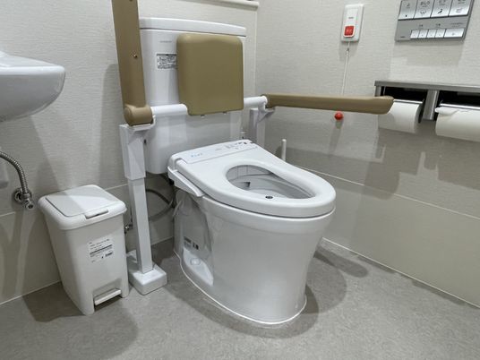 手すり付きのトイレ