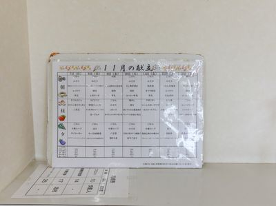 献立表掲示