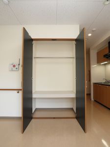 収納とキッチンのある部屋