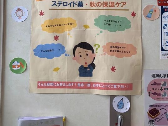保湿ケアの掲示物  