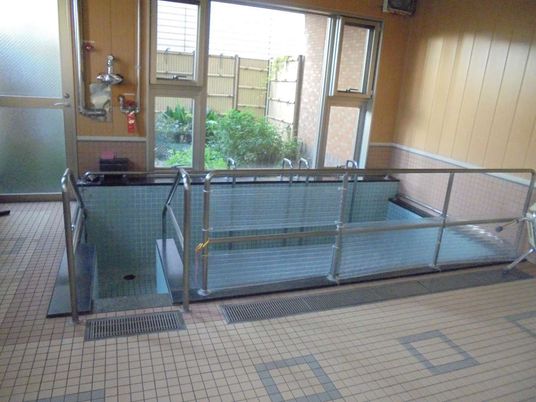 手すり付きの浴槽