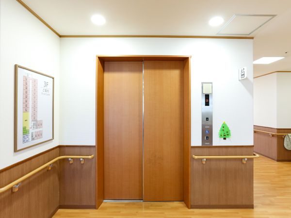 清潔な廊下とエレベーター