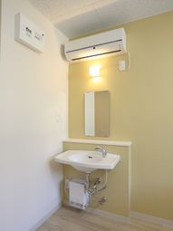 洗面台と鏡のある部屋