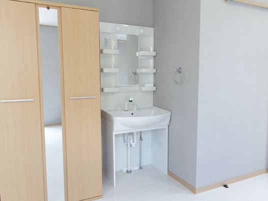 清潔な洗面台のある部屋