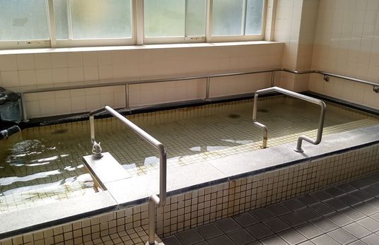 手すり付きの浴槽