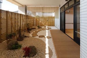 和風の庭園がある廊下