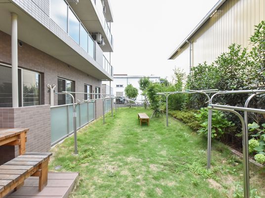緑あふれる明るい中庭