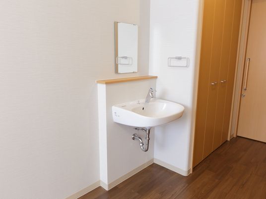 清潔な洗面台と鏡