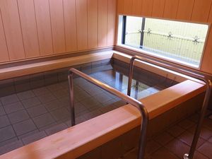 手すり付きの浴室  