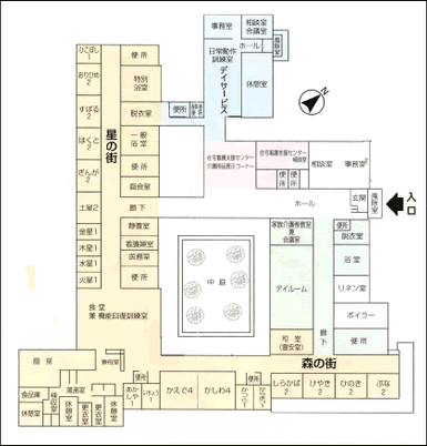 広い中庭の平面図