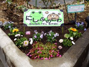 花壇のある庭  