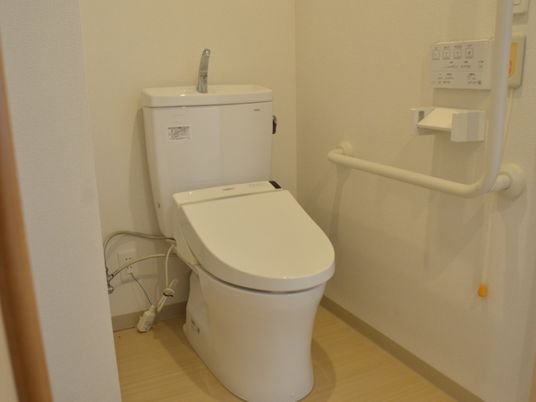 安全で便利な設備のトイレ