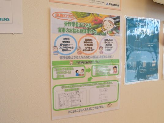 掲示物のある廊下  