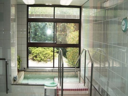 緑を望む明るい浴室