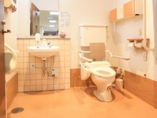 手すり付き清潔なトイレ
