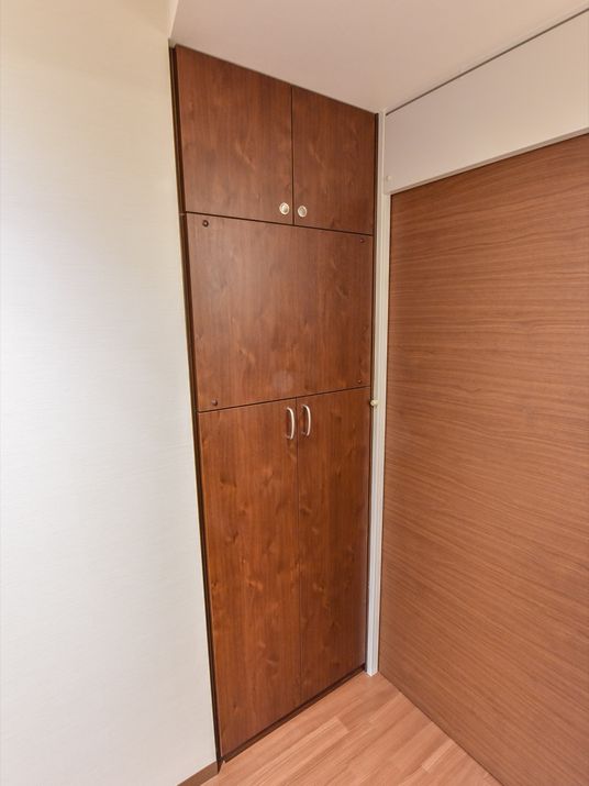 茶色いクローゼットの内観