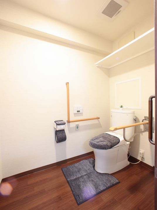 手すり付き清潔なトイレ