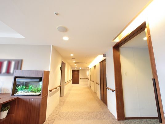 清潔感のある廊下の一角