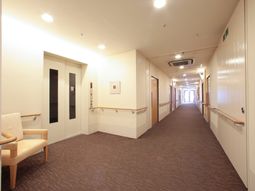 清潔な廊下のエレベーター前
