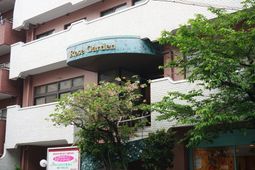 緑豊かな建物のエントランス