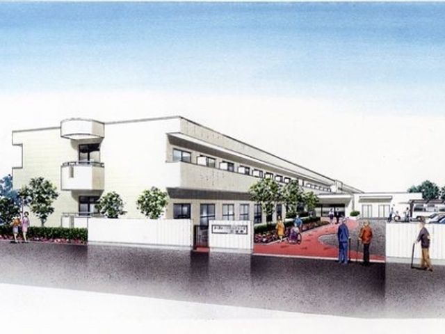 施設の外観イラスト 外観イメージ 広々としたエントランスが印象的なモダンな建物です。安らぎと活気が感じられる、心地よい環境をお探しの方にぴったりです。