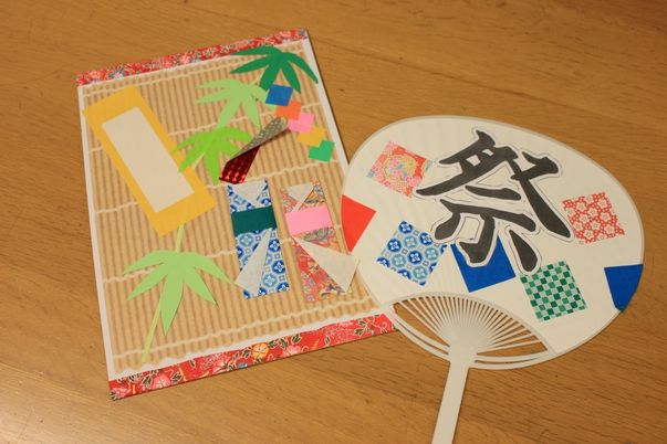手作りうちわと飾り