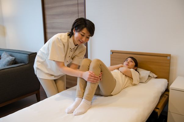ケアスタッフと利用者の居室