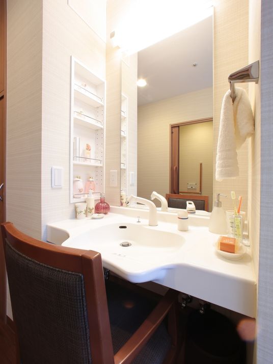 きれいな洗面台の一角