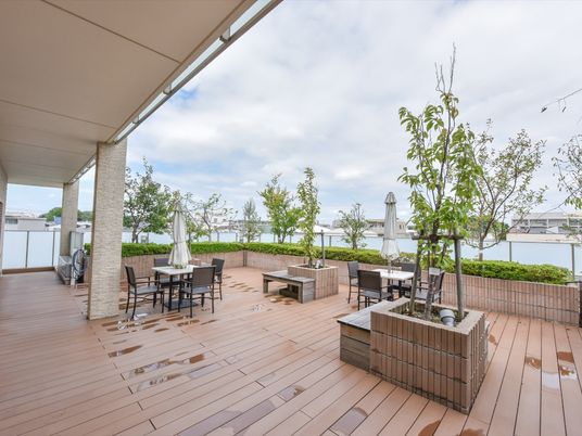 開放的なテラス緑の植物